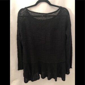 Free People Kristobel Ruffle Black Sweater Small